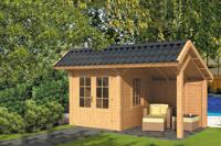 Tuindeco Bergen L Kapschuur type 3 468x306 cm Lariks/Douglashout blank- Kapschuurdak- Onbehandeld lariks Douglas hout- Tuindeco - thumbnail