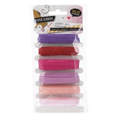 Papieren Lint Paars en Roze Tinten, 6x5mtr.