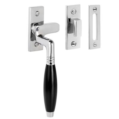 De Oude Deurklink Raamsluiting Klassiek glanzend nikkel links