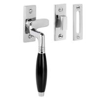 De Oude Deurklink Raamsluiting Klassiek glanzend nikkel links - thumbnail