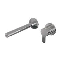 Brauer Chrome Edition Inbouw Wastafelmengkraan met Rechte Uitloop en Rozetten Model D1 Chroom - thumbnail