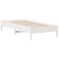 Bedframe zonder matras massief grenenhout wit 140x200 cm - thumbnail