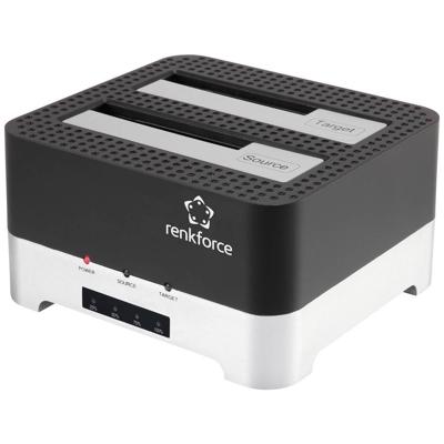 Renkforce RF-DOCKING-02 USB-A 3.0 SATA 6 Gb/s 2 poorten Harde schijf-kopieerstation 2.5 inch, 3.5 inch Met clone-functie