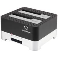Renkforce RF-DOCKING-02 USB-A 3.0 SATA 6 Gb/s 2 poorten Harde schijf-kopieerstation 2.5 inch, 3.5 inch Met clone-functie - thumbnail