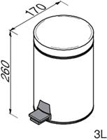 Pedaalemmer Geesa Hotel Vrijstaand 3 Liter Zwart - thumbnail