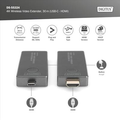 HDMI-Kabel Digitus by Assmann 30M (USB-C - HDMI)