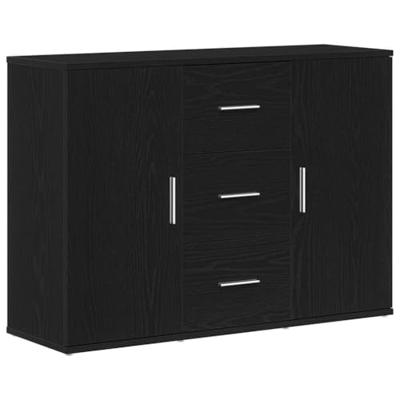Dressoir 91x29,5x65 cm spaanplaat zwart eikenkleurig