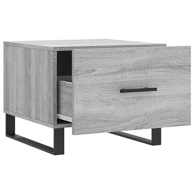 Salontafels 2 st 50x50x40 cm bewerkt hout grijs sonoma eiken