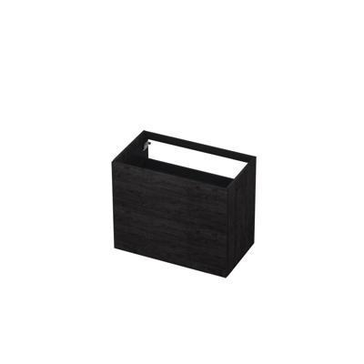INK - Onderkast 2 Laden Push To Open 65cm Hout Decor - 800x450x650 Mm - Houtskool Eiken