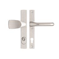 Veiligheidsbeslag Premium smal Wing-knop+kruk Flow PC92 anti-kerntrek/omkeerbaar/242x38x15/alu. gesl. F1/SKG3 - thumbnail