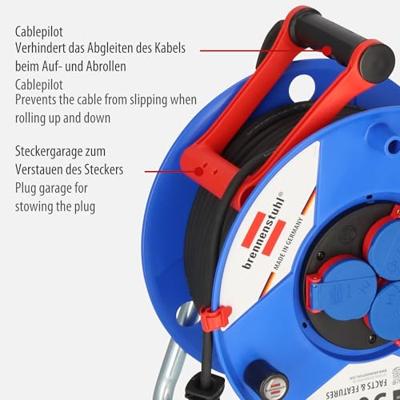 Brennenstuhl Garant IP44 kabelhaspel 50m AT-N05V3V3-F 3G1,5 - 1208590 - thumbnail