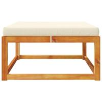 Tuinvoetenbank met kussen 65x65x29 massief acaciahout - thumbnail