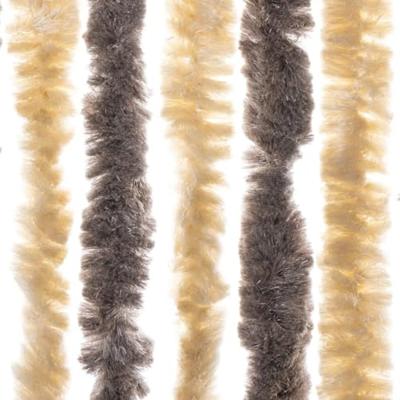 VidaXL Vliegengordijn 118x220 cm chenille donkerbruin en beige - thumbnail