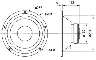 Visaton W 250 S - 4 Ohm 10 inch 25.4 cm Woofer 100 W 4 Ω Visaton W 250 S - 4 Ohm 10 inch 25.4 cm Woofer 100 W 4 Ω