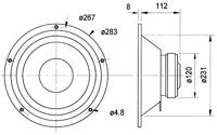 Visaton W 250 S - 4 Ohm 10 inch 25.4 cm Woofer 100 W 4 Ω - thumbnail