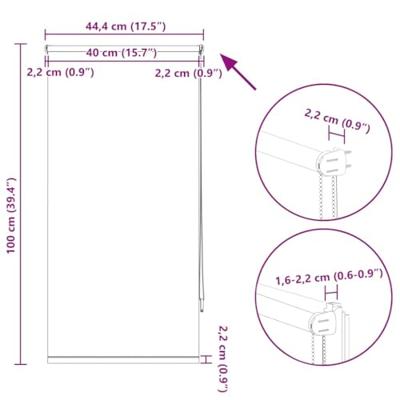 VidaXL Rolgordijn verduisterend 40 x 100 cm wit