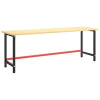 Werkbankframe 220x57x79 cm metaal matzwart en matrood - thumbnail