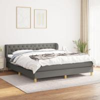 Boxspring met matras stof donkergrijs 160x200 cm - thumbnail