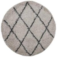 VidaXL Vloerkleed pamplona shaggy hoogpolig ø 80 cm beige antraciet - thumbnail