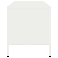 Tv-meubel 101,5x39x43,5 cm koudgewalst staal wit - thumbnail