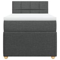 Boxspring met matras stof donkergrijs 80x200 cm - thumbnail