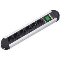 BACHMANN PRIMO stekkerdoos 6x geaard contact, aluminium, met schakelaar, 1,75 m - thumbnail