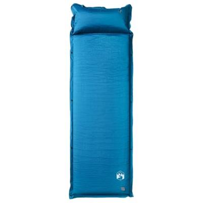 Kampeermatras met gentegreerd kussen zelfopblazend turquoise