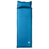 Kampeermatras met gentegreerd kussen zelfopblazend turquoise - thumbnail