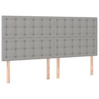 Boxspring met matras stof lichtgrijs 160x200 cm - thumbnail