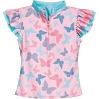 Playshoes tweedelige zwemsuit Vlinders Lichtroze-122-128 - thumbnail