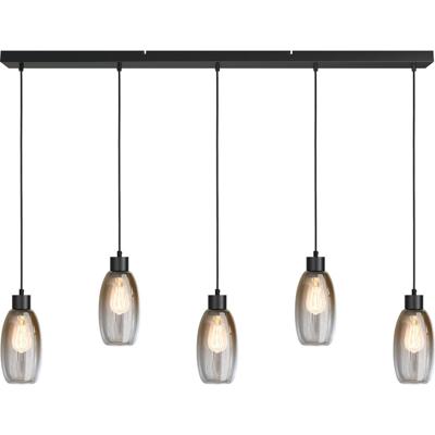 Masterlight Glazen hanglampOlive 5x Ø 12,5cm - zwart - 2431-05-130-5-02-12