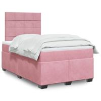 Boxspring met matras fluweel roze 120x200 cm - thumbnail