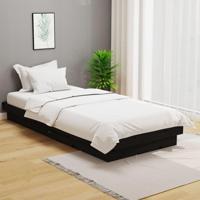 Bedframe massief hout zwart 100x200 cm - thumbnail