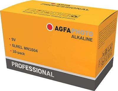 AgfaPhoto Professional 6LR61 9V batterij (blok) Alkaline 9 V 10 stuk(s) AgfaPhoto Professional 6LR61 9V batterij (blok) Alkaline 9 V 10 stuk(s)