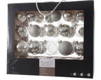 Kerstballen Glas Mix Zilver 42st - thumbnail