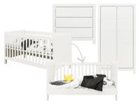 Bopita Thijn 3-delige meegroeikamer met groeven - Wit - thumbnail