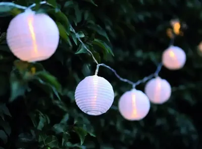 10st solar lampion wit 8 cm Anna's Collection - Annas collection