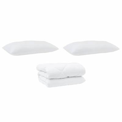 Dekbed met Kussens 3 pcs Wit Microfiber en Dons Feather