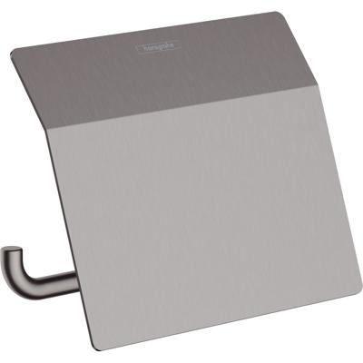Toiletrolhouder Met Klep HansGrohe AddStoris Geborsteld Zwart Chroom Toiletrolhouder Met Klep HansGrohe AddStoris Geborsteld Zwart Chroom