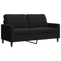 Tweezitsbank 140 cm fluweel zwart - thumbnail