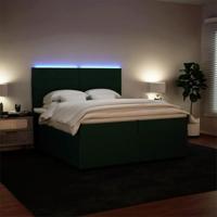 Boxspring met matras fluweel donkergroen 200x200 cm - thumbnail