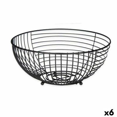 Fruitschaal Kinvara Zwart Metaal 28 x 12 x 28 cm (6 Stuks)