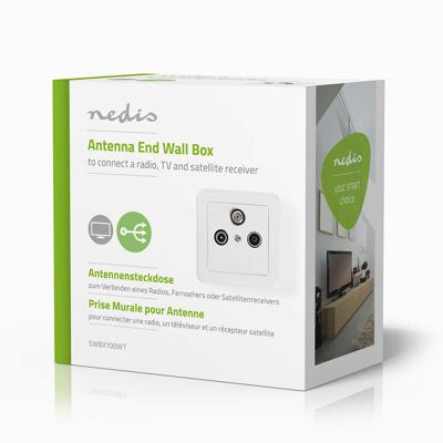 Nedis Wandcontactdoos voor Antenne | Wit / Zilver | 1 stuks - SWBX100WT SWBX100WT Nedis Wandcontactdoos voor Antenne | Wit / Zilver | 1 stuks - SWBX100WT SWBX100WT