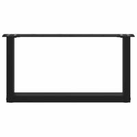 Salontafelpoten 2 st U-vormig 60x(30-31) cm staal zwart - thumbnail