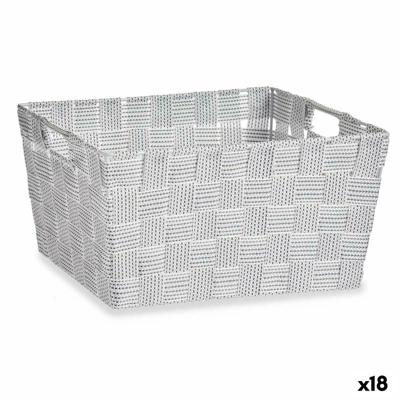 Veelzijdige mand Kipit Wit Polyester Stof Vlechten (18 Stuks)