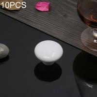10 stuks 38mm moderne literaire kleur geglazuurde keramische kabinet lade handvat (wit) - thumbnail