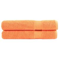 VidaXL Saunadoeken solund 2 st 600 g/m² 80x200 cm oranje - thumbnail