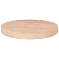 Tafelblad rond 50x4 cm onbehandeld massief eikenhout - thumbnail