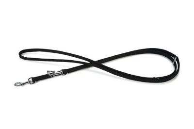 Beeztees buffalo - hondenriem - leer - zwart - 200 cm x 10 mm