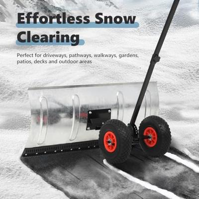 VidaXL Sneeuwploeg handbediend met wielen 100x44 cm